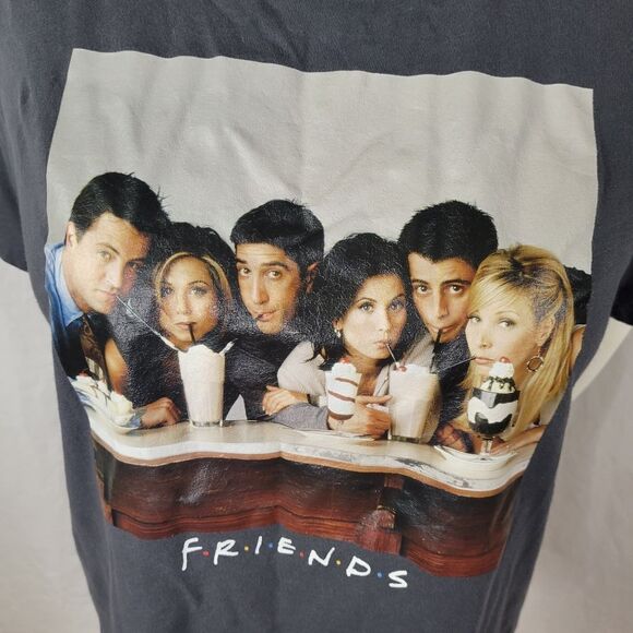 H&M FRIENDS Soda Shop Photo Gray Cotton Short Sleeve T-Shirt Size M - Picture 5 of 7